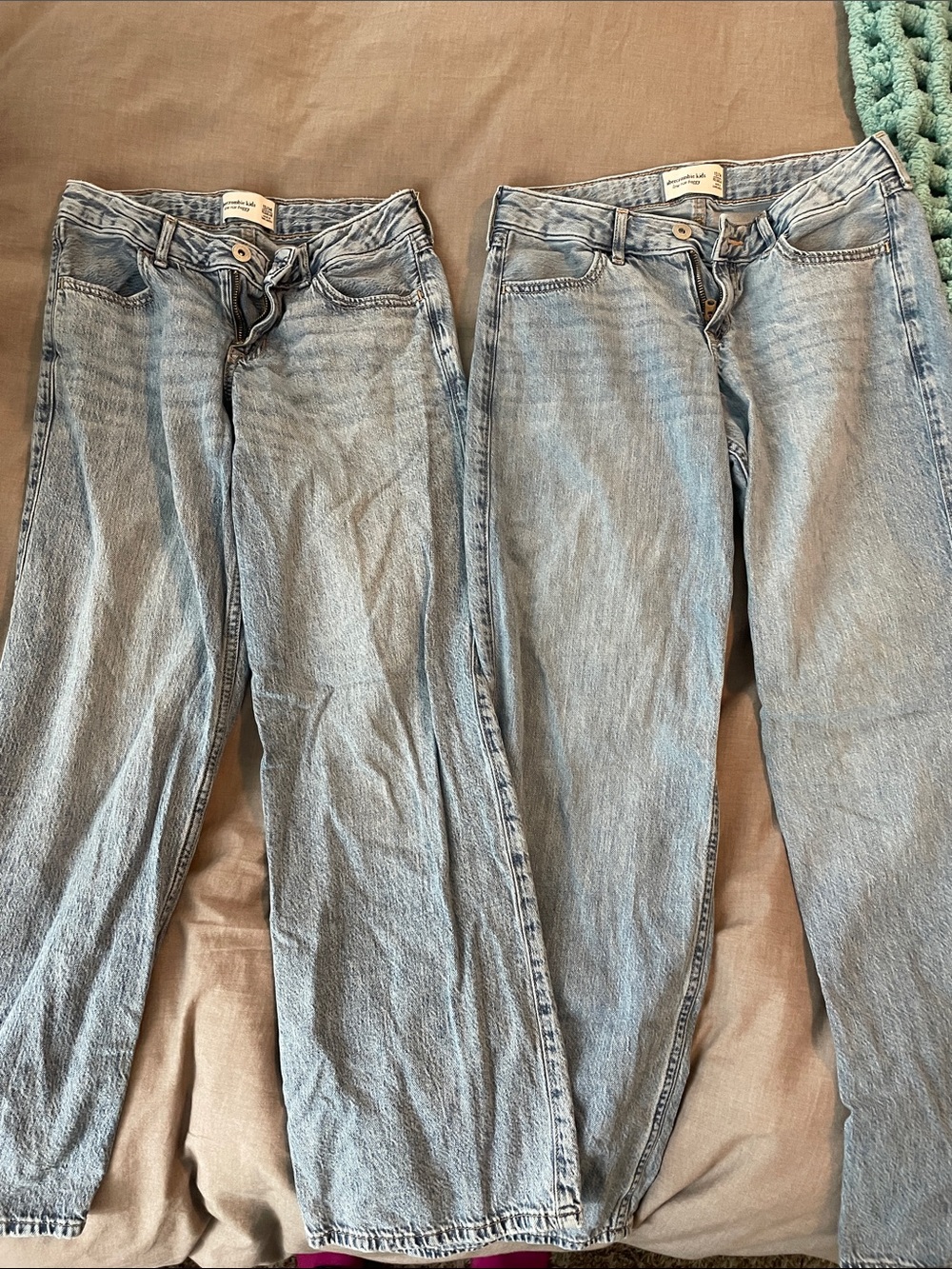 abercrombie kids Light Blue Straight Leg Jeans - Pair size 13/14 regular